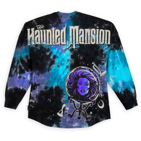 Disney Tops - Disney Haunted Mansion Tie-Dye Long Sleeve Shirt - Black, Blue & Purple Size XL